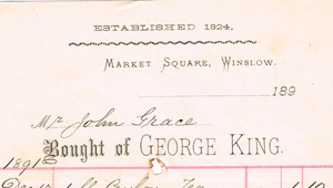 George King billhead